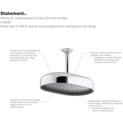 Kohler Statement 2.5 GPM Single Function Shower Head -Kohler Shop kohler k 26293 alternate image 174