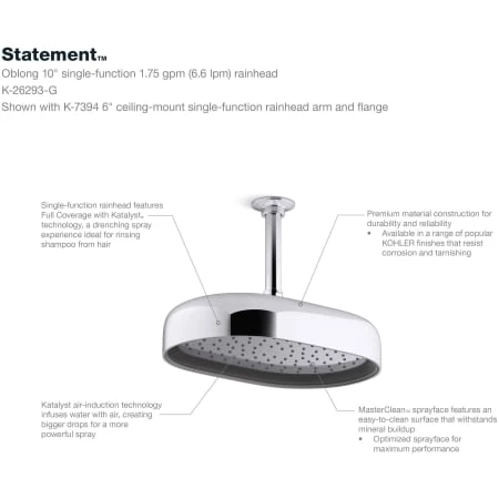 Kohler Statement 1.75 GPM Single Function Shower Head 7 Kohler Statement 1.75 GPM Single Function Shower Head - Image 5