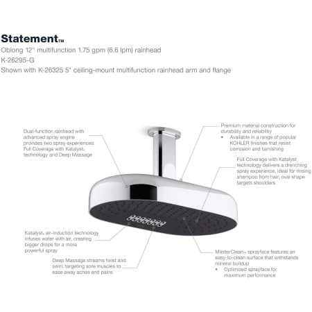 Kohler Statement 1.75 GPM Multi Function Shower Head 4 Kohler Statement 1.75 GPM Multi Function Shower Head - Image 2