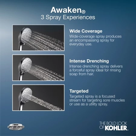 Kohler Awaken 1.75 GPM Multi Function Shower Head with MasterClean Sprayface Technology 8 Kohler Awaken 1.75 GPM Multi Function Shower Head with MasterClean Sprayface Technology - Image 6
