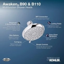 Kohler Awaken 1.5 GPM Multi Function Shower Head with MasterClean Sprayface Technology -Kohler Shop kohler k 72425 h alternate image 63